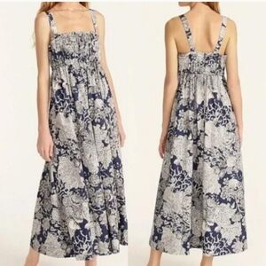 J. Crew Navy and White Floral Dress